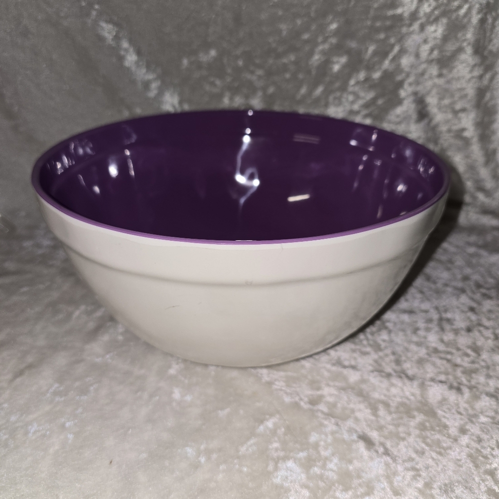 EUC Rae Dunn Melamine POTION Large Bowl White W/Purple Lining - Picture 3 of 6